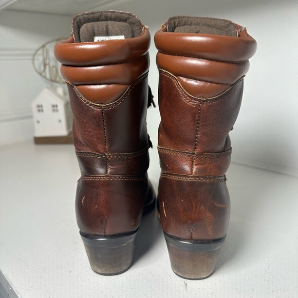 Double H Women’s 8.5M Brown Leather Lace-Up Western Boots Moto Kitlie Style - Picture 6 of 9